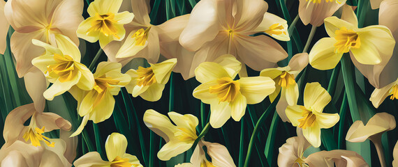 Obraz premium Artistic concept painting of a beautiful flowers, background illustration.
