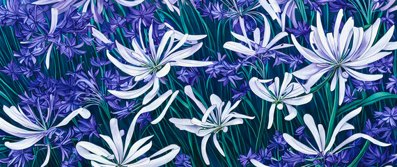 Fototapeta premium Artistic concept painting of a beautiful flowers, background illustration.