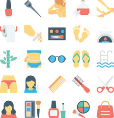 Beauty and SPA Colored Vector Icons