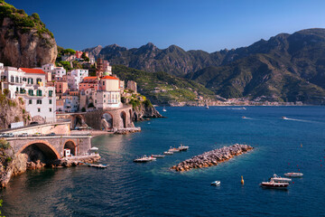Atrani, Amalfi Coast, Italy. Cityscape image of iconic city Atrani located on Amalfi Coast, Italy...