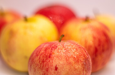 red apples with drops