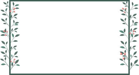Fototapeta premium Leaf Rectangle Border Frame