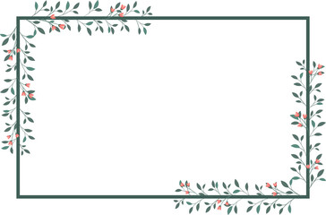 Leaf Rectangle Border Frame