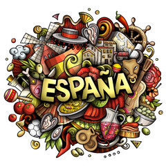 Spain hand drawn cartoon doodle illustration