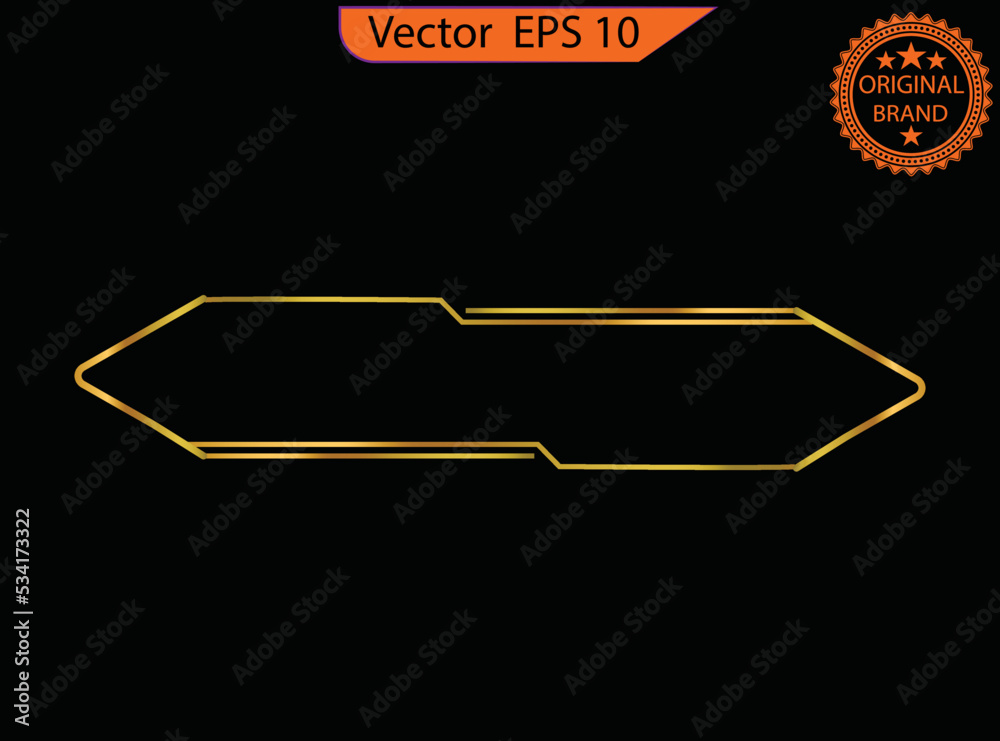 Wall mural set of modern empty glass gold buttons and sliders, web icons of different forms. gradient mesh. but