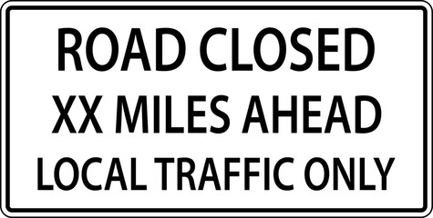 Road Closed Ahead Sign On White Background