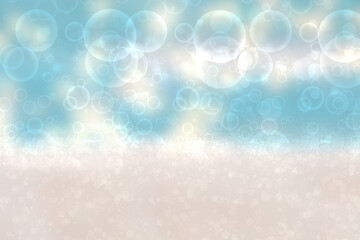 Abstract fresh vivid bright spring or summer landscape texture with natural pastel bokeh lights gradient light pink and a blue bright sunny sky. Beautiful background with copy space.