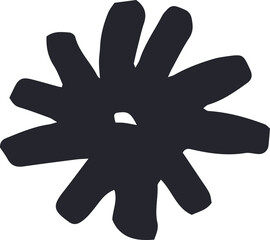 Abstract hand drawn shape, bold abstract brush stroke element, contemporary object