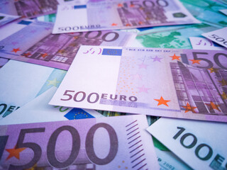heap of euro, money background, 500 100 euro currency