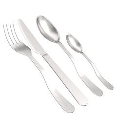 3d rendering illustration of a basic cutlery set