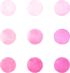 水彩で描いたピンクの丸