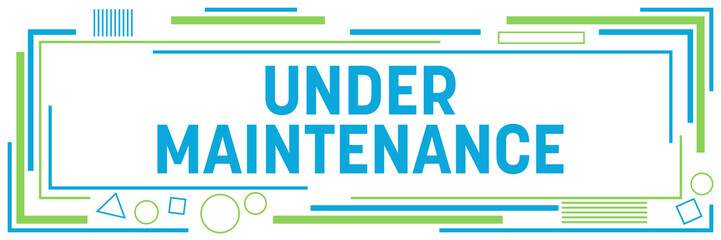 Fototapeta premium Under Maintenance Lines Squares Shapes Horizontal Green Blue 