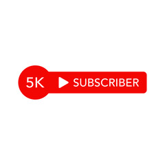 5K subscribers. Subscribe button. Vector graphics
