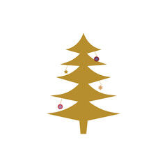 Christmas tree icon. Vector illustration. Flat design.