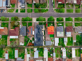 Construction of Brick Veneer town houses in Melbourne Victoria Australian Suburbia 