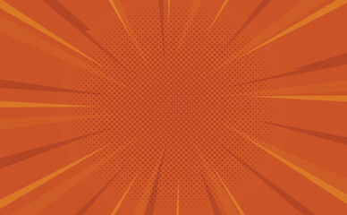 Sunburst pop art red comics book halftone background