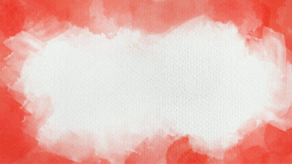 Hand painted red and white color with watercolor texture abstract background	
