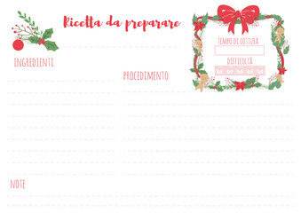 Merry christmas kit, tag, wine tag, wishlist, menu vector illustration