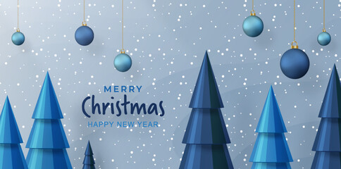 Merry Christmas festive pattern with Christmas balls and snowflakes concept on color background