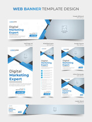 Digital marketing expert web banner template design, website ads banner template 

