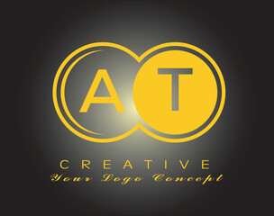 AT two Letter Logo Concept