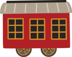 Train with wagons, railway carriage, christmas decoration, whimsical