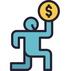 earning modern line style icon