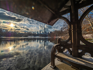 Central Park, New York City at the lake