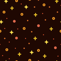 Cute cartoon seamless pattern with sparkles