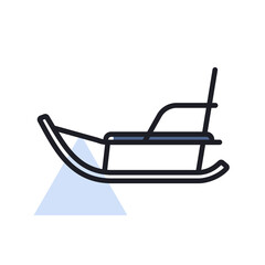 Winter sled vector isolated icon. Winter sign