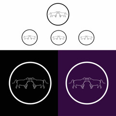 Circle two bull animal logo 