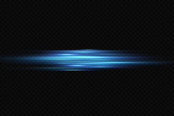 Motion light effect for banners. Blue lines. The effect of speed on a blue background.