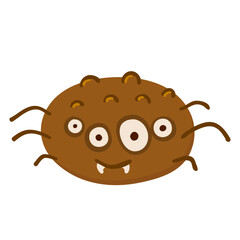 Halloween cute spider islated cartoon vector illustration.