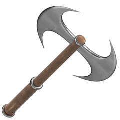 3d rendering illustration of a battle axe