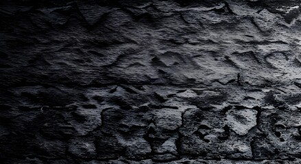 Vintage Black wash brick wall texture for design. Panoramic background for your text or image.