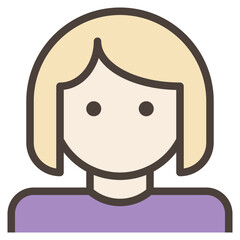 girl modern line style icon