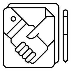 contract modern line style icon