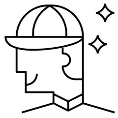 employee modern line style icon