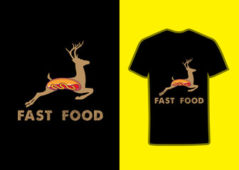 Fast Food Deer Hunting TShirt Design, Funny Deer Hunting T Shirt, Clothing, Funny Hunting Tee Shirt,Deer Hunting Shirt Printable Files, Fast Food with deer, typography tshirt design, food lover design