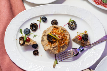 appetizer snacks and pate cream