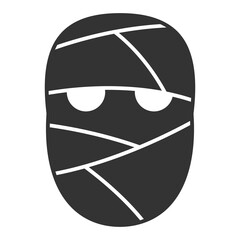 Zombie head in bandages - icon, illustration on white background, glyph style