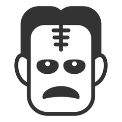 Frankenstein head - icon, illustration on white background, glyph style