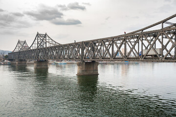 DANDONG, LIAONING PROVINCE, CHINA : Sino-Korean Friendship Bridge, Chinese border crossing, North...
