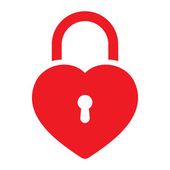 Heart lock icon. Locked heart shape lock vector illustration