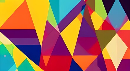 Obraz premium Colorful abstract geometric pattern design in retro style.