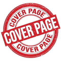 COVER PAGE text written on red round stamp sign