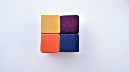 Square pastel colored cube blocks