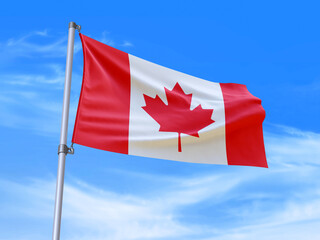 Canada flag waving in the wind