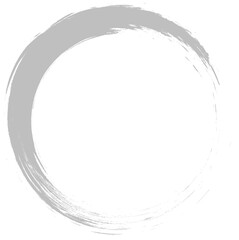 Grey circle brush stroke vector isolated on white background. Gray enso zen circle brush stroke. For stamp, seal, ink and paintbrush design template. Grunge hand drawn circle shape, vector