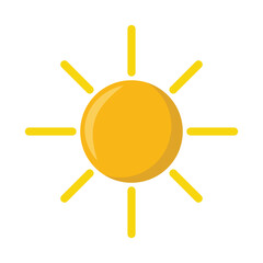 Vector graphic of sun. Simple sun illustration with flat design style. Suitable for content design asset